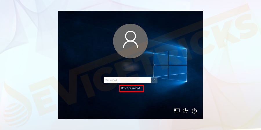 Click on the reset password button present on the screen.