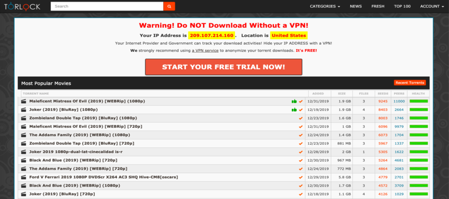 Non Blocked Torrent site 