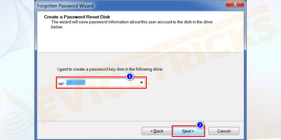 location to create a password