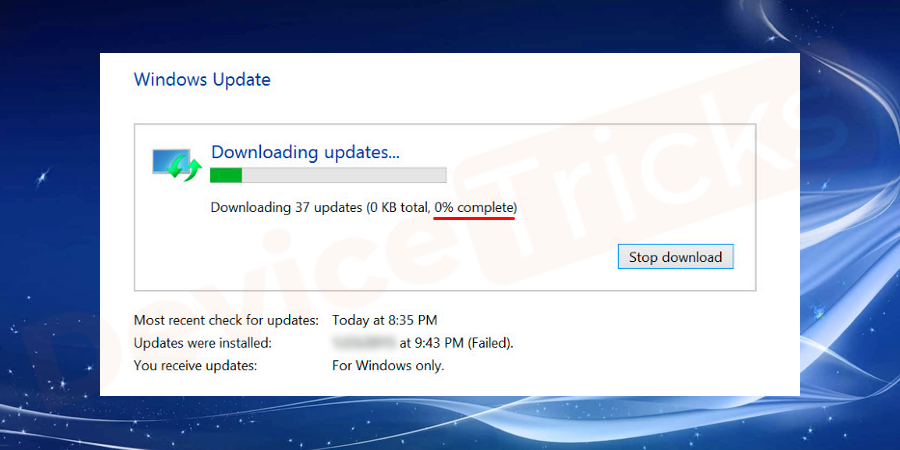 Overview of Windows Update Stuck at 0% Downloading
