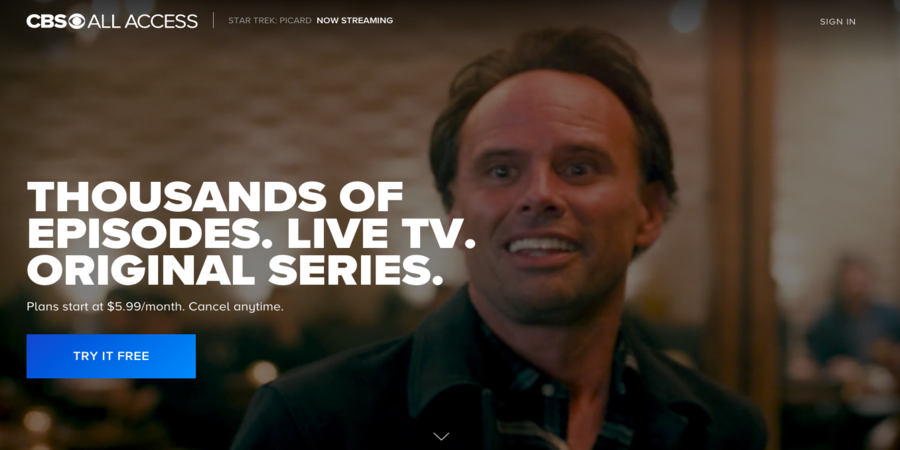 CBS All Access- Premium movie websites