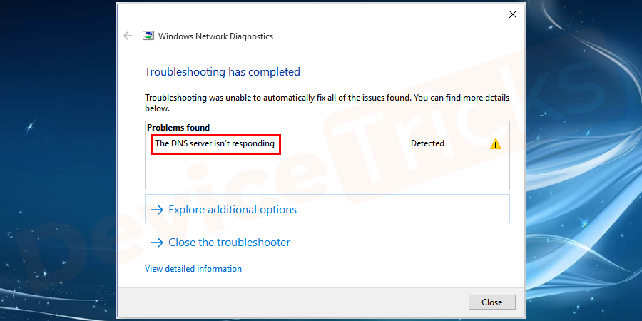 How to Fix DNS Server not responding Windows 7/8/10?