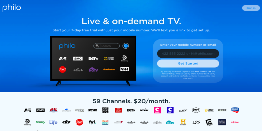Philo TV- Free movie website