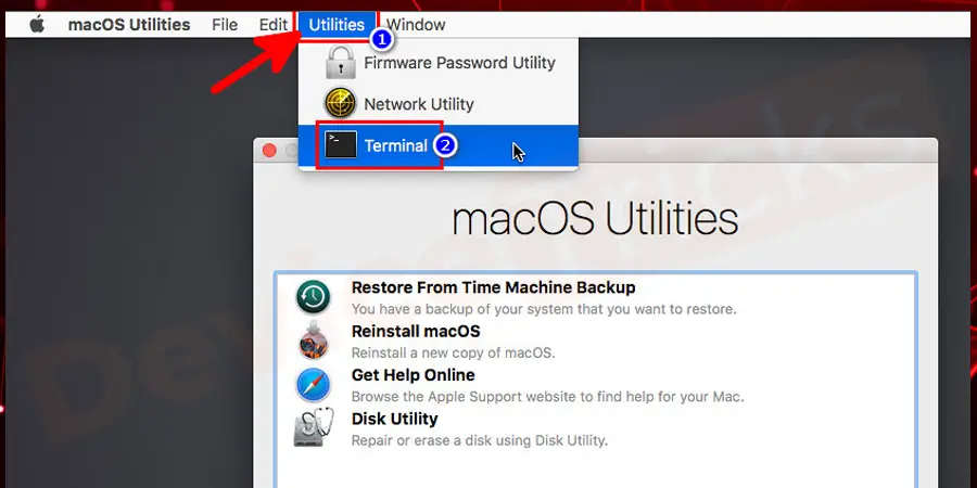 Launch Applications and then click on the ‘Utilities’ icon. In the ‘Utilities’ section, you will get the ‘Terminal’ icon, click on it.