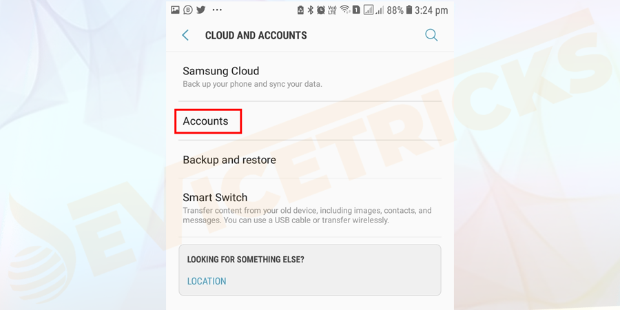 Now locate your Account section.