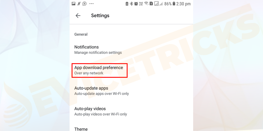 Go to App downloads preference.