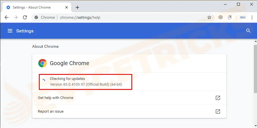 If any update is available then Chrome will automatically start updating.