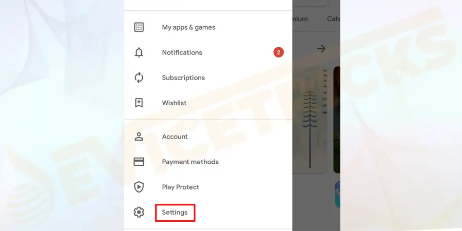 Then click on Settings.