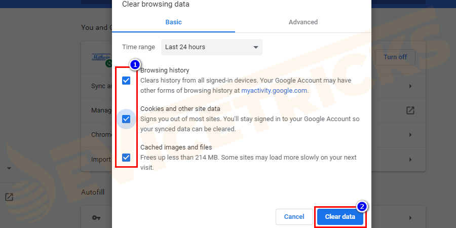 And to delete everything > click on Clear data and wait for the process to complete.
