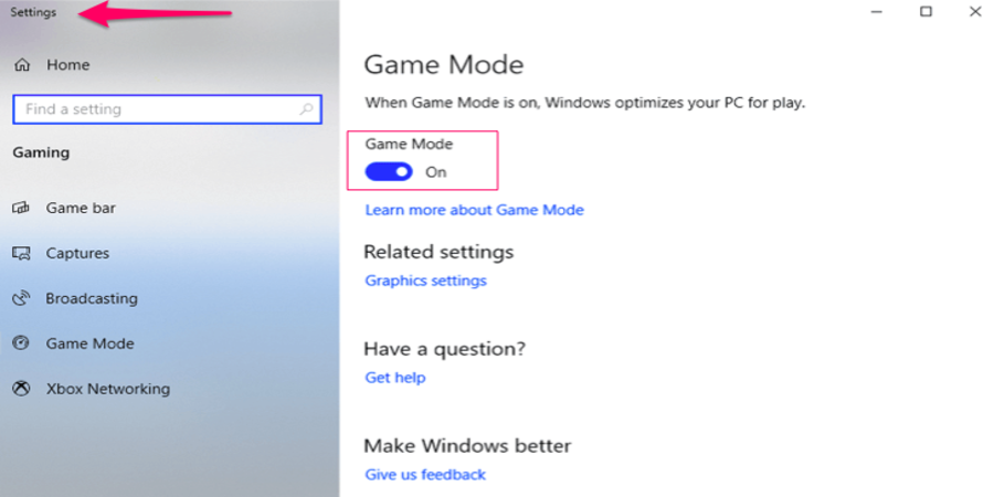 Disable Game Mode in Windows 10