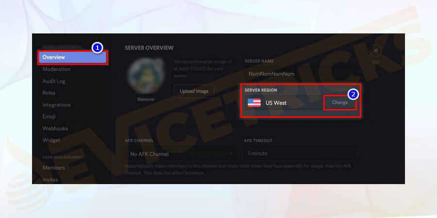 Click on the Change button.