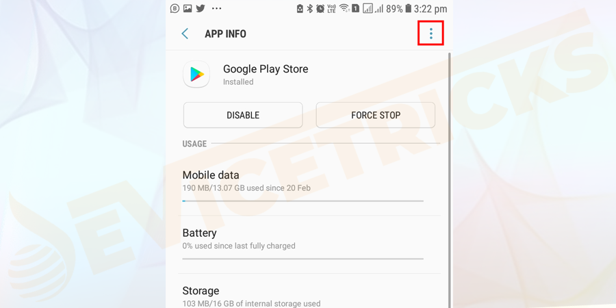Click on the three vertical dots shown in the top-right corner.