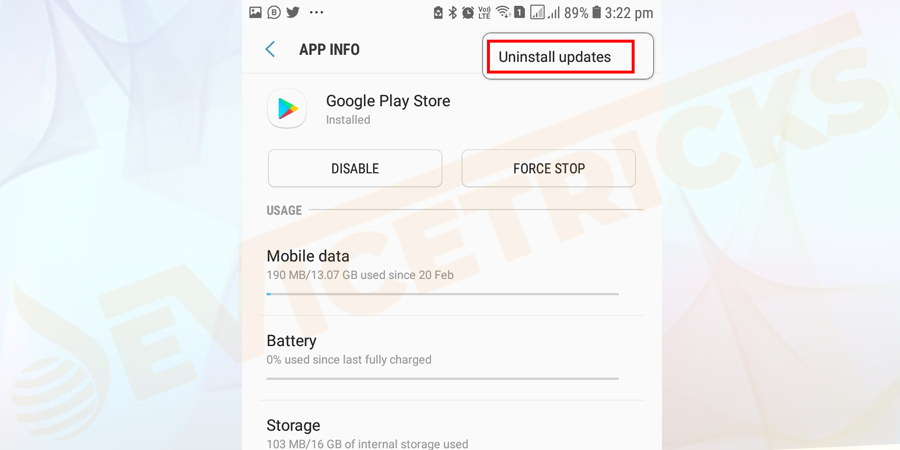 Uninstall updates