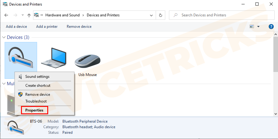 Next in the Devices section > right-click on Wireless Controller > now from the drop-down menu > choose Properties.