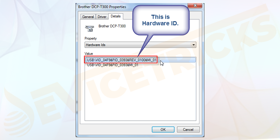 Next from the Property drop-down list > select Hardware ids