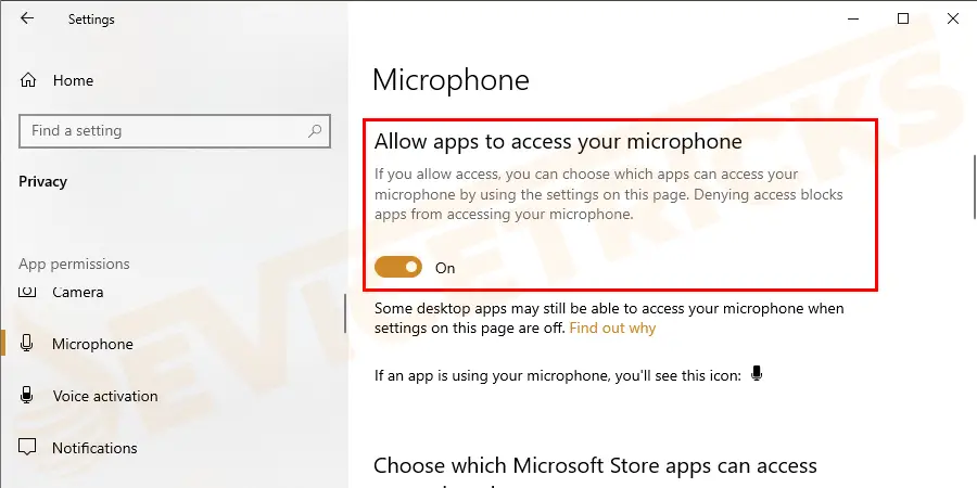 You can see another button for Allow apps to access your microphone > check if it is set to off then turn it on.