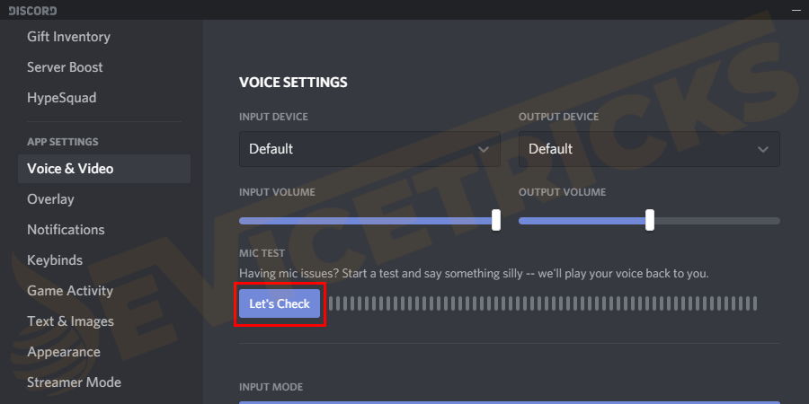 Next for quick examination whether the mic starts working or not > go up and under the Mic test > click on Let’s Check.