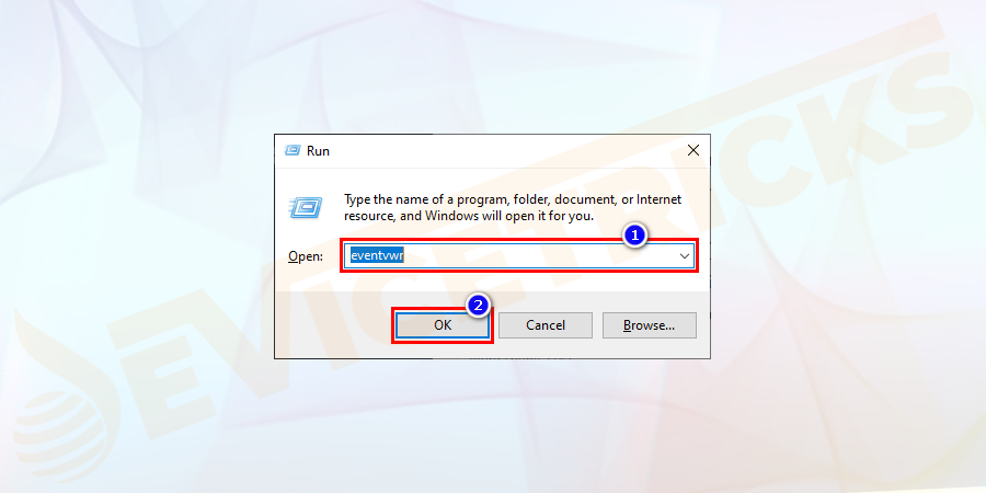 When the computer restart automatically > press Windows + R > in Run box > and in Run dialog box > type eventvwr.