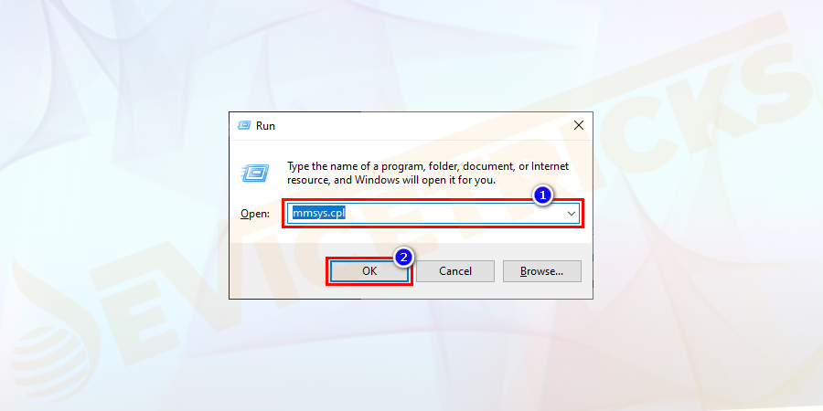 Press Win+ R > to open the Run window > and in the Run dialog box type mmsys.cpl