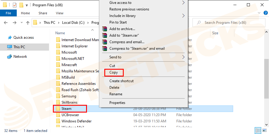 copy steamapps folder to fix steam won't launch