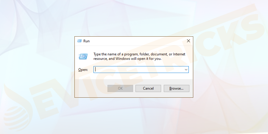 Run dialog box
