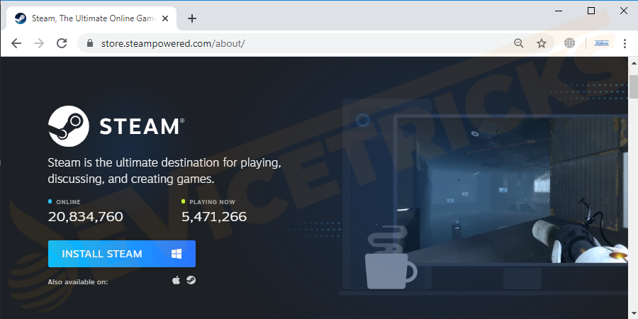 download the Steam installer to reinstall Steam