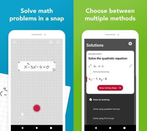 Solve math problems using photomath