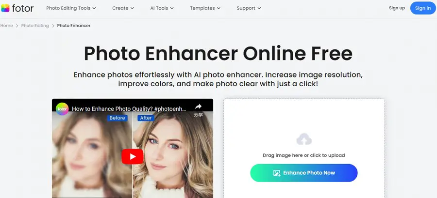 Fotor's Photo Enhancer - Fotor AI Image Editor